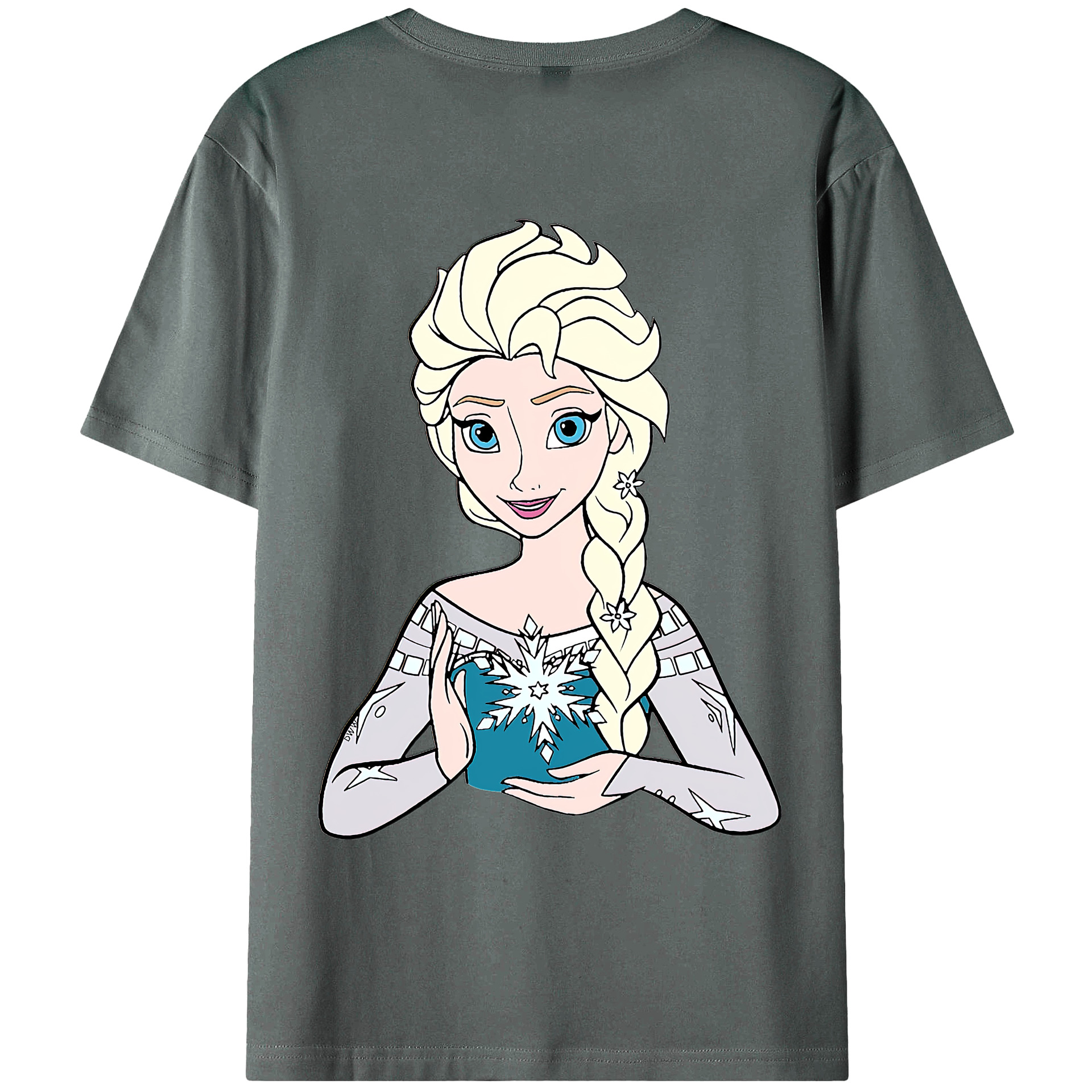 （画像用） アナと雪の女王 アンナ エルサ Frozen Anna Elsa 綿100％ メンズ半袖Tシャツ（バックプリント） 通気性